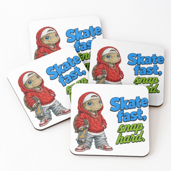 Item preview, Skate Fast Snap Hard Funny Skater Turtle designed and sold by ArtisticDesignsbyLinda.