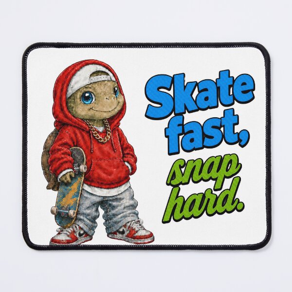 Item preview, Skate Fast Snap Hard Funny Skater Turtle designed and sold by ArtisticDesignsbyLinda.