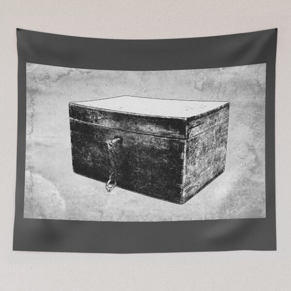 Item preview, Vintage Wooden Storage Chest Locked Secret Box designed and sold by Ghoul Enterprises.