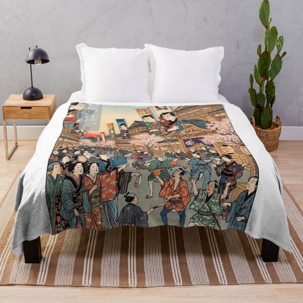 Item preview, Vibrant Edo Period Street Festival Ukiyo-e Text Art designed and sold by TokyoUkiyoHouse.