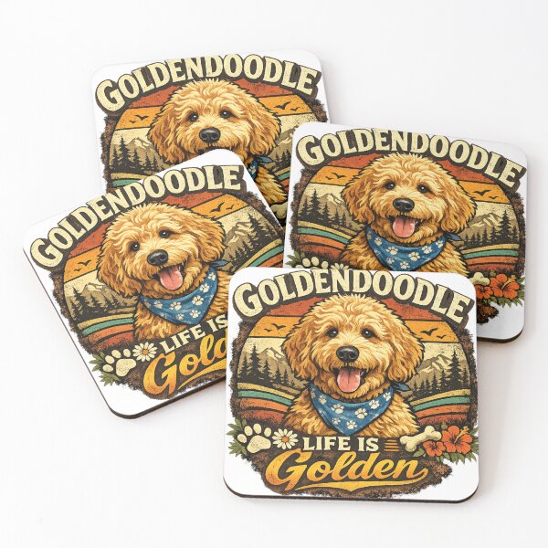 Item preview, Life Is Golden – Retro Goldendoodle Dog Shirt designed and sold by Shadowframe Studios.