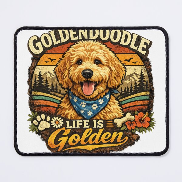 Item preview, Life Is Golden – Retro Goldendoodle Dog Shirt designed and sold by Shadowframe Studios.