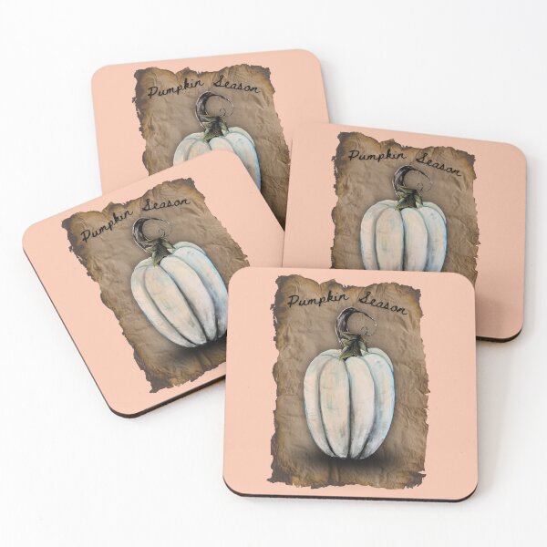 Item preview, Vintage White Pumpkin Season on Burnt Parchment designed and sold by ArtistsAtticWI.