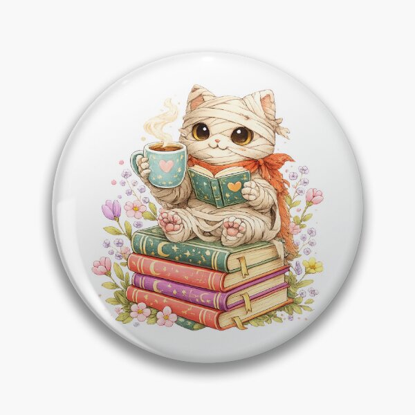 Item preview, Ghost Cat Reading Books Halloween Library designed and sold by QuiteOrbit.