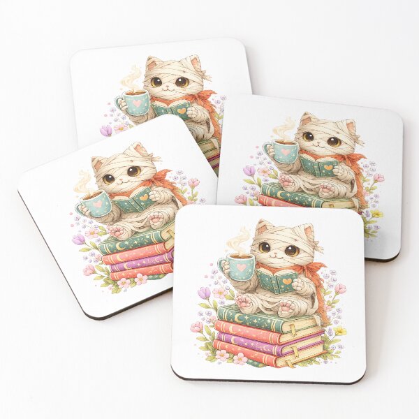 Item preview, Ghost Cat Reading Books Halloween Library designed and sold by QuiteOrbit.