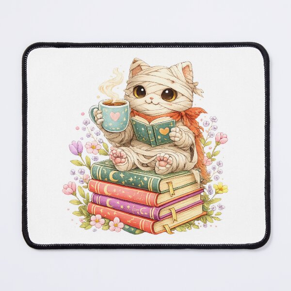 Item preview, Ghost Cat Reading Books Halloween Library designed and sold by QuiteOrbit.