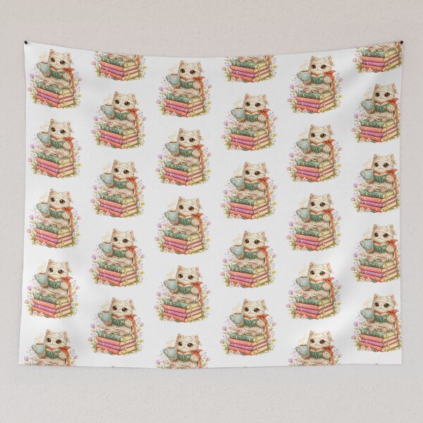 Item preview, Ghost Cat Reading Books Halloween Library designed and sold by QuiteOrbit.