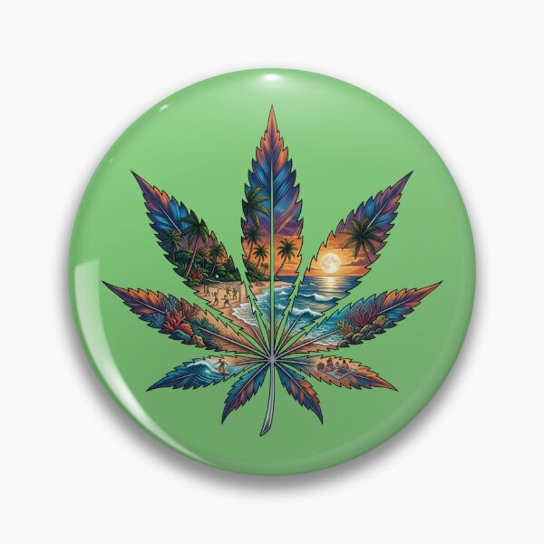 Item preview, Cannabis Leaf Tropical Sunset designed and sold by digitalbob60.