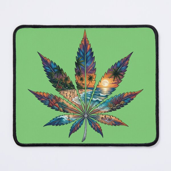 Item preview, Cannabis Leaf Tropical Sunset designed and sold by digitalbob60.