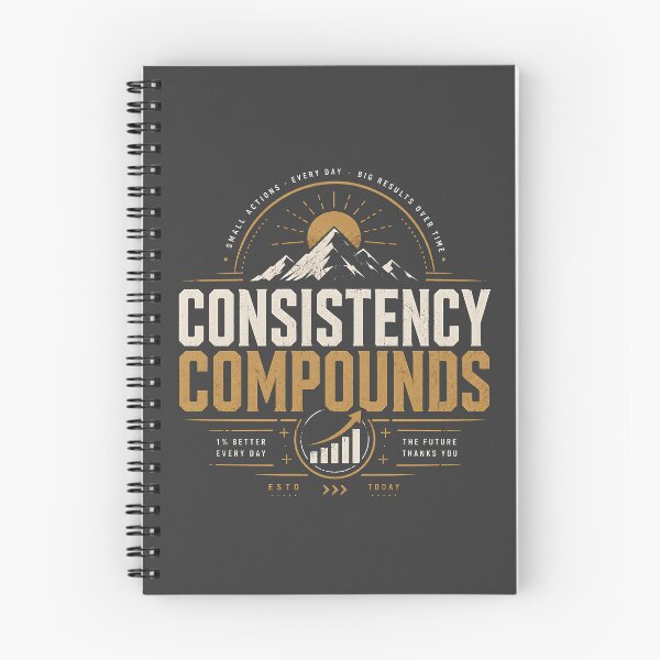 Item preview, Consistency Compounds Growth Mindset Typography Minimalist Motivation designed and sold by dytf79.