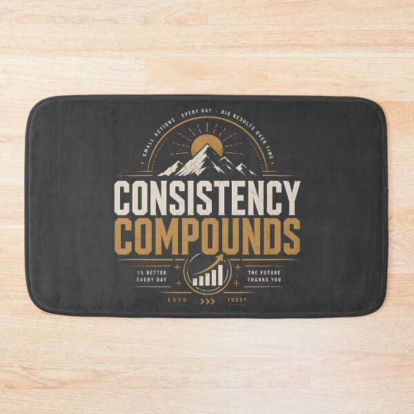 Item preview, Consistency Compounds Growth Mindset Typography Minimalist Motivation designed and sold by dytf79.