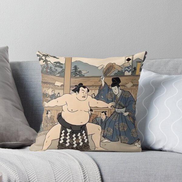 Item preview, Traditional Sumo Wrestler and Gyoji Referee Ukiyo-e Art designed and sold by TokyoUkiyoHouse.
