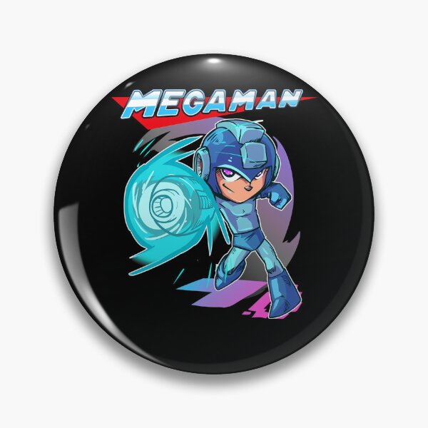 Item preview, Futuristic Robot Hero Firing Energy Blast Below Megaman designed and sold by Blindouija.