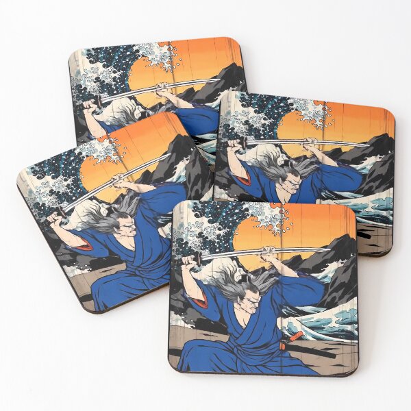 Item preview, Dynamic Samurai Warrior and Great Wave Ukiyo-e Art designed and sold by TokyoUkiyoHouse.