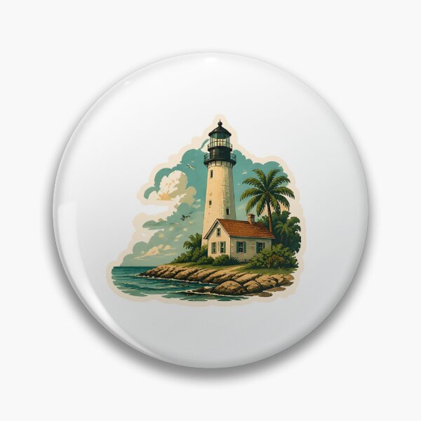 Item preview, Key West Lighthouse Watercolor designed and sold by ChemicalXShop.