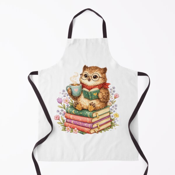 Item preview, Owl Reading Book Graphic Owl with Book Floral designed and sold by QuiteOrbit.
