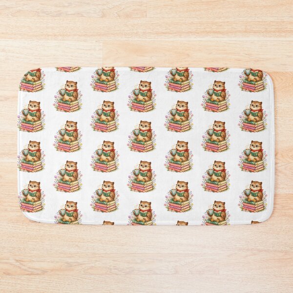 Item preview, Owl Reading Book Graphic Owl with Book Floral designed and sold by QuiteOrbit.