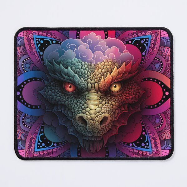 Item preview, Intricate Dragon Mandala – Detailed Black and Grey Floral Dragon Mandala Design designed and sold by Anime9122.