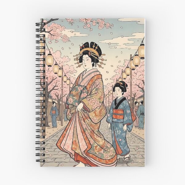 Item preview, Oiran Walk Under Cherry Blossoms Vintage Japanese Ukiyo-e Art designed and sold by TokyoUkiyoHouse.