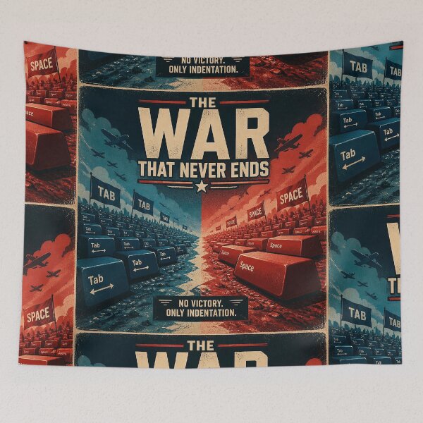 Item preview, Tabs vs Spaces The War That Never Ends V2 - Funny Programmer Shirt designed and sold by Geek Tracy Shop.