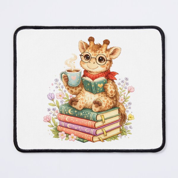 Item preview, Funny Giraffe with Book Floral Bookworm Librarian Book Lover designed and sold by QuiteOrbit.