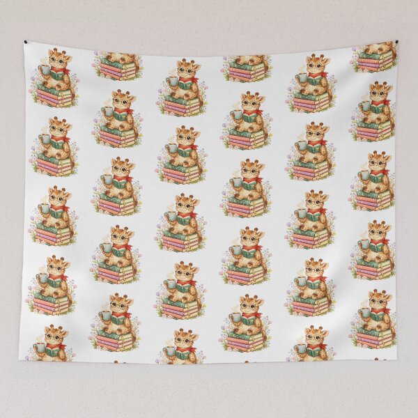 Item preview, Funny Giraffe with Book Floral Bookworm Librarian Book Lover designed and sold by QuiteOrbit.