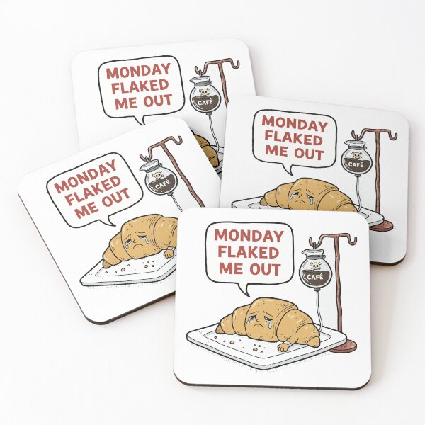 Item preview, funny inappropriate Titre: Funny Sad Croissant Design | Monday Flaked Me Out Bakery Humor Gift designed and sold by Uglyandcute.