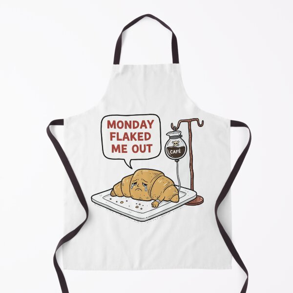 Item preview, funny inappropriate Titre: Funny Sad Croissant Design | Monday Flaked Me Out Bakery Humor Gift designed and sold by Uglyandcute.