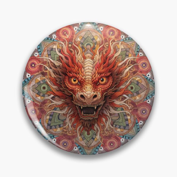 Item preview, Intricate Dragon Mandala – Detailed Black and Grey Floral Dragon Mandala Design designed and sold by Anime9122.