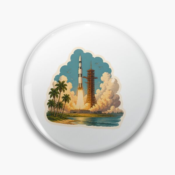 Item preview, Space Rocket Cape Canaveral Watercolor designed and sold by ChemicalXShop.