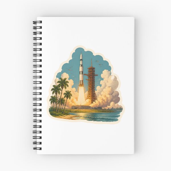 Item preview, Space Rocket Cape Canaveral Watercolor designed and sold by ChemicalXShop.