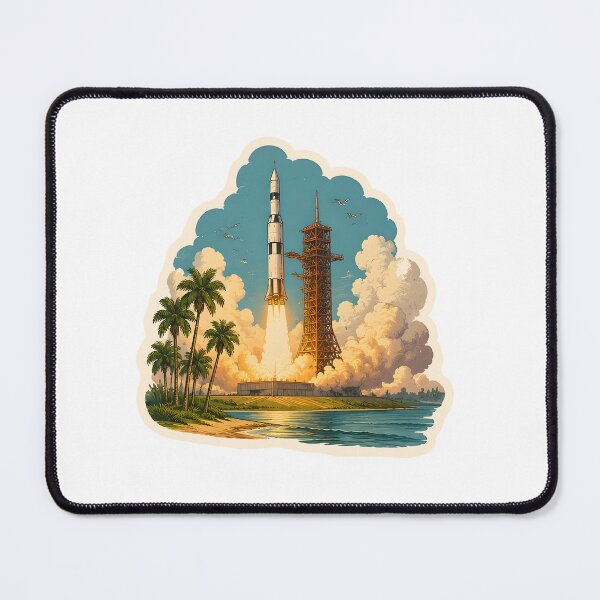 Item preview, Space Rocket Cape Canaveral Watercolor designed and sold by ChemicalXShop.
