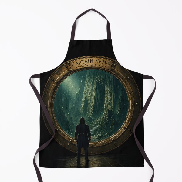 Item preview, Captain Nemo Discovers R'lyeh | Jules Verne Meets Lovecraft | Vintage Literary Adventure T-Shirt Design designed and sold by Extravanganzza.