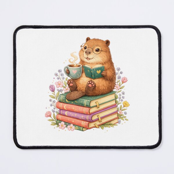Item preview, Cute cappy Reading Books Funny Animal cappy Bookworms designed and sold by QuiteOrbit.