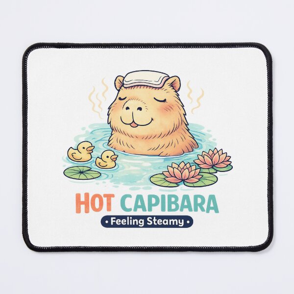 Item preview, Cute Capybara Sticker – Hot Spring Feeling Steamy Art designed and sold by SoftSproutstu.