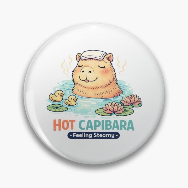 Item preview, Cute Capybara Sticker – Hot Spring Feeling Steamy Art designed and sold by SoftSproutstu.