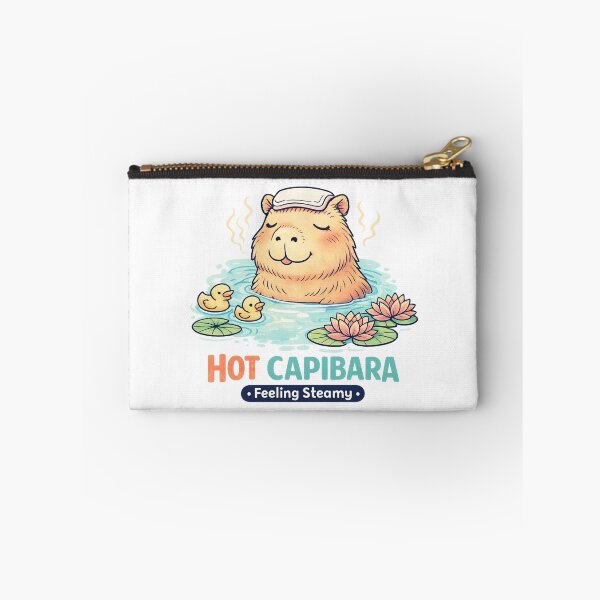 Item preview, Cute Capybara Sticker – Hot Spring Feeling Steamy Art designed and sold by SoftSproutstu.