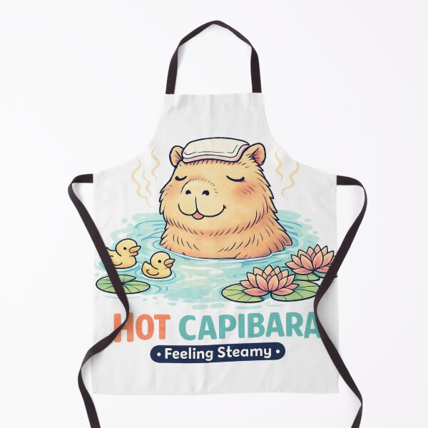 Item preview, Cute Capybara Sticker – Hot Spring Feeling Steamy Art designed and sold by SoftSproutstu.