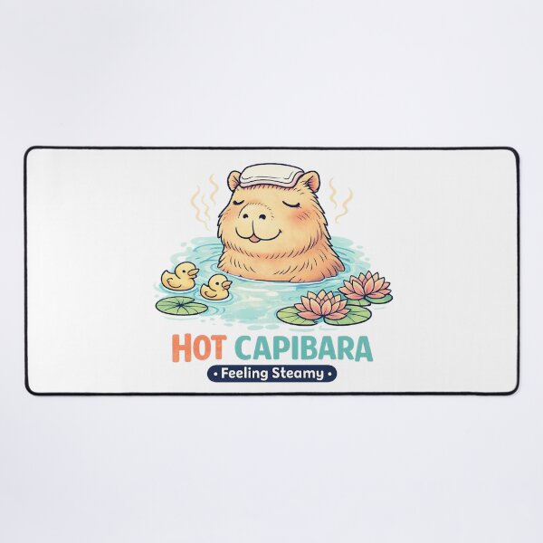 Item preview, Cute Capybara Sticker – Hot Spring Feeling Steamy Art designed and sold by SoftSproutstu.