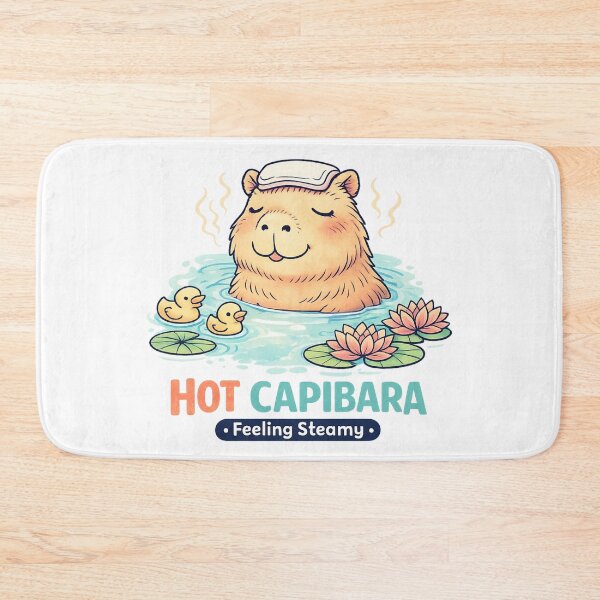 Item preview, Cute Capybara Sticker – Hot Spring Feeling Steamy Art designed and sold by SoftSproutstu.