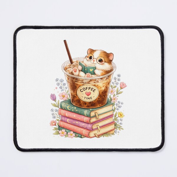 Item preview, Cute Hamster Reading Books Coffee Lover Vintage Design designed and sold by QuiteOrbit.