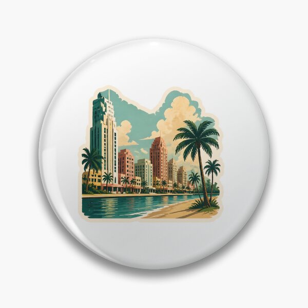 Item preview, Miami Skyline Watercolor designed and sold by ChemicalXShop.