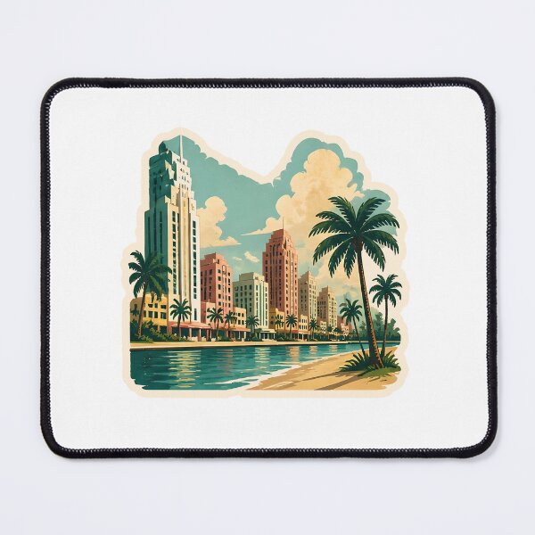 Item preview, Miami Skyline Watercolor designed and sold by ChemicalXShop.
