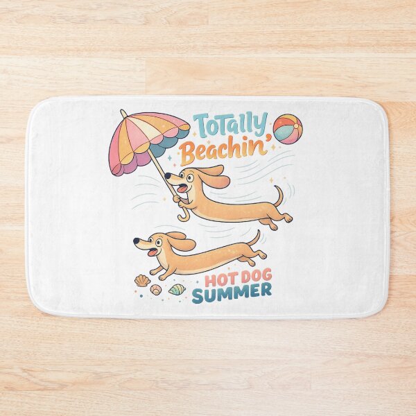 Item preview, Hot Dog Summer Shirt – Totally Beachin Dachshund Art designed and sold by SoftSproutstu.