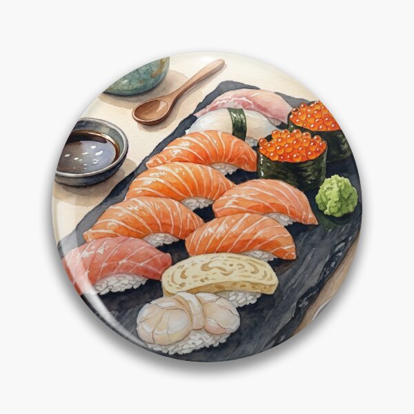 Item preview, Premium Japanese Sushi Platter Watercolor Art designed and sold by Itjung-Room.