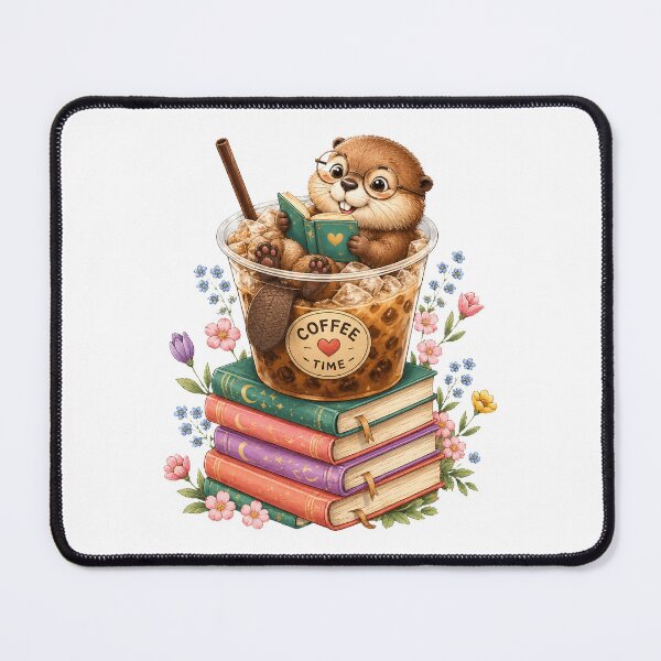 Item preview, Coffee Time Cute  Beaver Reading Book Lover designed and sold by QuiteOrbit.