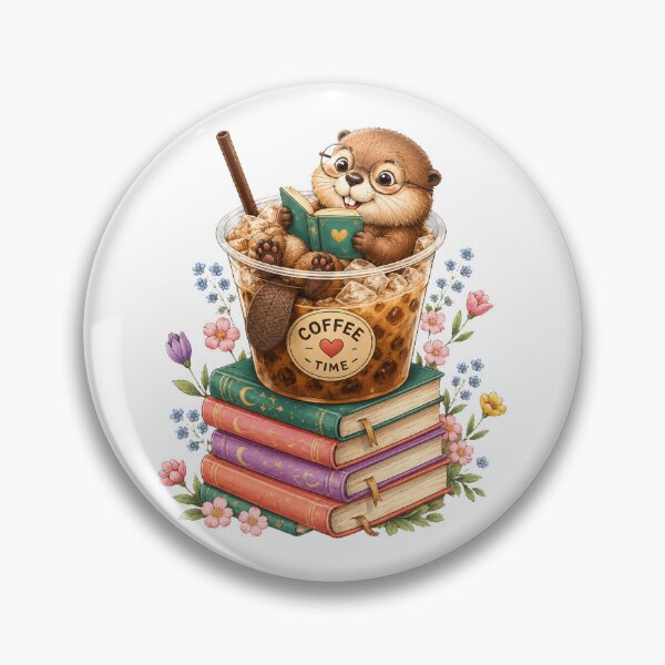 Item preview, Coffee Time Cute  Beaver Reading Book Lover designed and sold by QuiteOrbit.