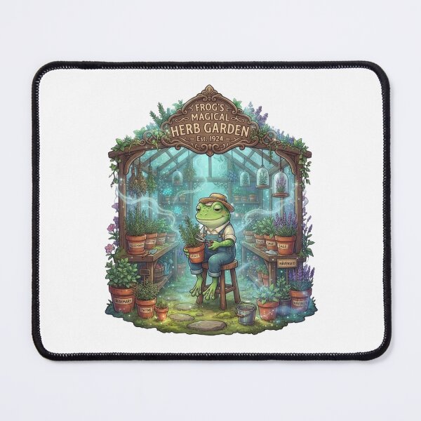 Item preview, Frog's Magical Herb Garden | Cottagecore Greenhouse | Herbalist Frog | Enchanted Botanical Sticker designed and sold by MrDev.