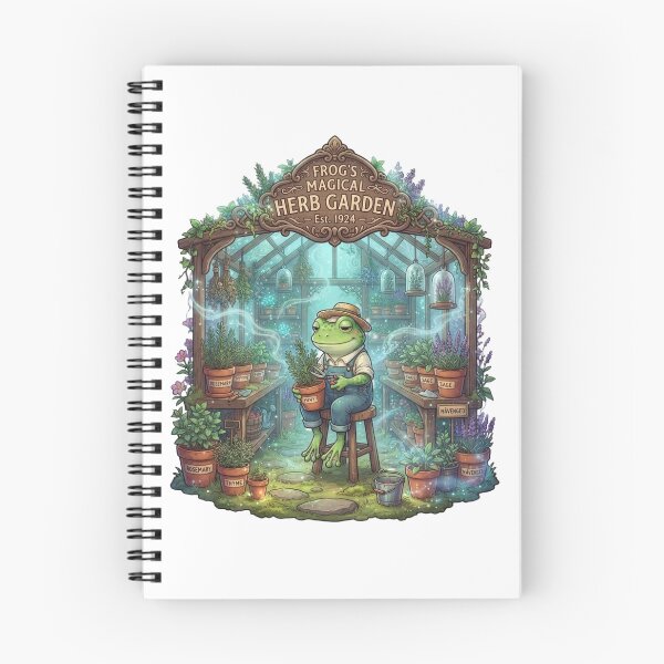 Item preview, Frog's Magical Herb Garden | Cottagecore Greenhouse | Herbalist Frog | Enchanted Botanical Sticker designed and sold by MrDev.