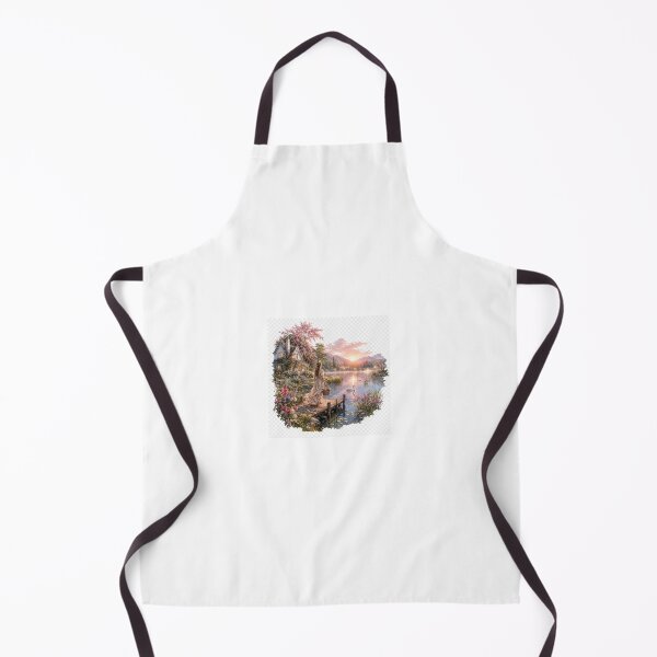 Item preview, Cottage by the Wildflower Lake Romantic Countryside Art designed and sold by TaiwoDesigns.